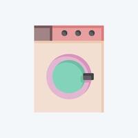 Icon Washing Machine. related to Fabric symbol. flat style. design editable vector