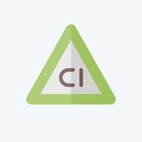 Icon Non Chlorine Bleach. related to Fabric symbol. flat style. design editable vector