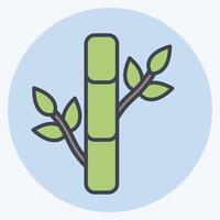 Icon Bamboo. related to Fabric symbol. color mate style. design editable vector