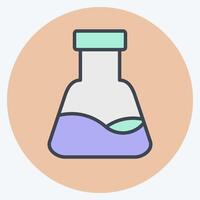 Icon Conical Flask. related to Fabric symbol. color mate style. design editable vector