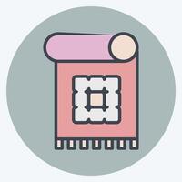 Icon Decorative Textile. related to Fabric symbol. color mate style. design editable vector