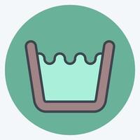 Icon High Degree Washing. related to Fabric symbol. color mate style. design editable vector