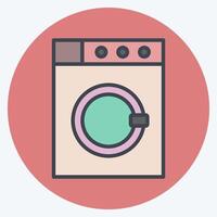 Icon Washing Machine. related to Fabric symbol. color mate style. design editable vector