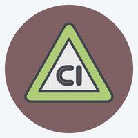 Icon Non Chlorine Bleach. related to Fabric symbol. color mate style. design editable vector