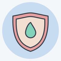 Icon Water Resistant. related to Fabric symbol. color mate style. design editable vector