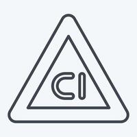 Icon Non Chlorine Bleach. related to Fabric symbol. line style. design editable vector