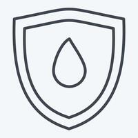 Icon Water Resistant. related to Fabric symbol. line style. design editable vector