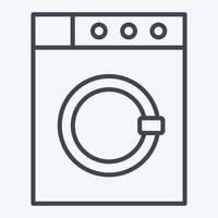 Icon Washing Machine. related to Fabric symbol. line style. design editable vector