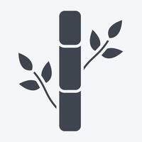 Icon Bamboo. related to Fabric symbol. glyph style. design editable vector