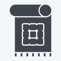 Icon Decorative Textile. related to Fabric symbol. glyph style. design editable vector