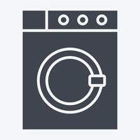 Icon Washing Machine. related to Fabric symbol. glyph style. design editable vector