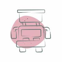 Icon Hook and Ladder Truck. related to Vehicle symbol. Color Spot Style. editable vector