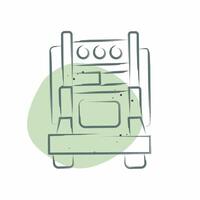 Icon Eighteen Wheeler. related to Vehicle symbol. Color Spot Style. editable vector