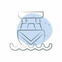 Icon Cabin Cruiser. related to Vehicle symbol. Color Spot Style. editable vector