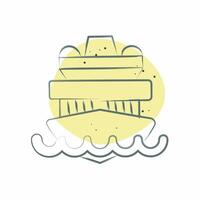 Icon Cruise Ship. related to Vehicle symbol. Color Spot Style. editable vector