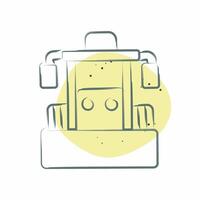 Icon Bulldozer. related to Vehicle symbol. Color Spot Style. editable vector