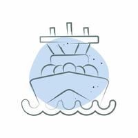 Icon Battleship. related to Vehicle symbol. Color Spot Style. editable vector