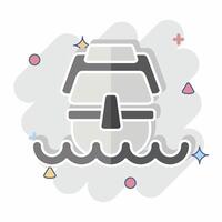 Icon Caravel. related to Vehicle symbol. comic style. editable vector