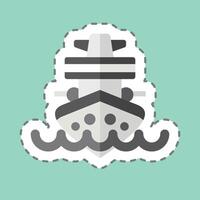 Sticker line cut Cruiser. related to Vehicle symbol. editable vector