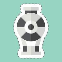 Sticker line cut Dirigible. related to Vehicle symbol. editable vector