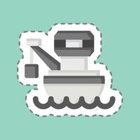 Sticker line cut Barge. related to Vehicle symbol. editable vector