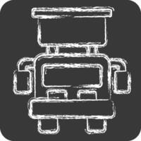Icon Hook and Ladder Truck. related to Vehicle symbol. chalk Style. editable vector