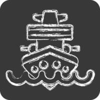 Icon Cruiser. related to Vehicle symbol. chalk Style. editable vector