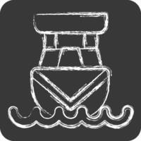 Icon Cabin Cruiser. related to Vehicle symbol. chalk Style. editable vector