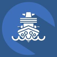 Icon Cruiser. related to Vehicle symbol. long shadow style. editable vector