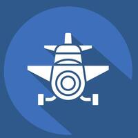 Icon Crop Duster. related to Vehicle symbol. long shadow style. editable vector