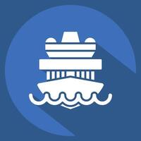 Icon Cruise Ship. related to Vehicle symbol. long shadow style. editable vector