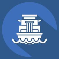 Icon Cargo Ship. related to Vehicle symbol. long shadow style. editable vector