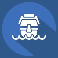 Icon Caravel. related to Vehicle symbol. long shadow style. editable vector