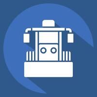 Icon Bulldozer. related to Vehicle symbol. long shadow style. editable vector