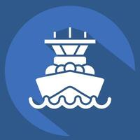 Icon Battleship. related to Vehicle symbol. long shadow style. editable vector