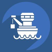 Icon Barge. related to Vehicle symbol. long shadow style. editable vector