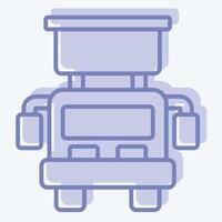 Icon Hook and Ladder Truck. related to Vehicle symbol. two tone style. editable vector