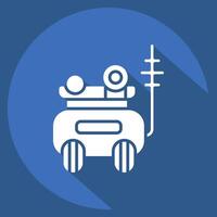 Icon Armored Car. related to Vehicle symbol. long shadow style. editable vector
