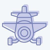 Icon Crop Duster. related to Vehicle symbol. two tone style. editable vector