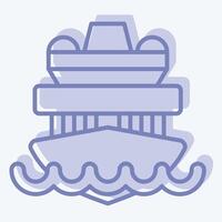 Icon Cruise Ship. related to Vehicle symbol. two tone style. editable vector