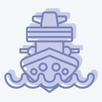 Icon Cruiser. related to Vehicle symbol. two tone style. editable vector