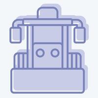 Icon Bulldozer. related to Vehicle symbol. two tone style. editable vector