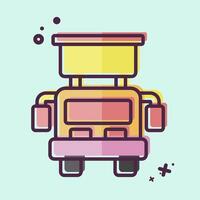Icon Hook and Ladder Truck. related to Vehicle symbol. MBE style. editable vector