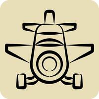 Icon Crop Duster. related to Vehicle symbol. hand drawn style. editable vector