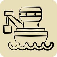 Icon Barge. related to Vehicle symbol. hand drawn style. editable vector