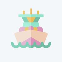 Icon Battleship. related to Vehicle symbol. flat style. editable vector