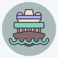 Icon Cruise Ship. related to Vehicle symbol. color mate style. editable vector