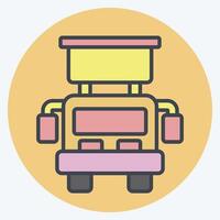 Icon Hook and Ladder Truck. related to Vehicle symbol. color mate style. editable vector