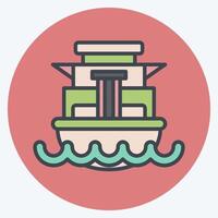 Icon Cargo Ship. related to Vehicle symbol. color mate style. editable vector