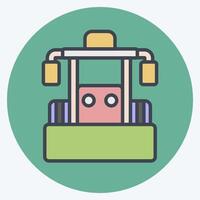 Icon Bulldozer. related to Vehicle symbol. color mate style. editable vector
